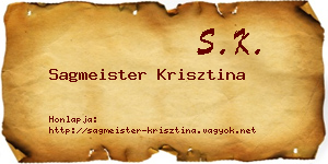 Sagmeister Krisztina névjegykártya